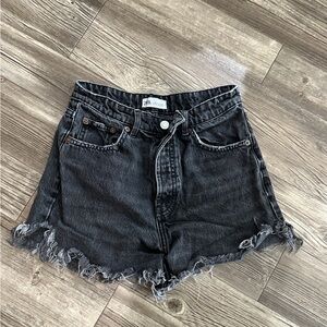 Zara Black High-Waist Denim Cutoff Shorts
